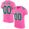 Pink0174 Custom Pink Kelly Green-White Mesh Authentic Football Jersey