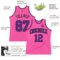 Custom Pink Purple-Black Authentic Throwback Basketball Jersey