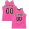 Custom Pink Black-Cream Authentic Throwback Basketball Jersey