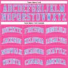 Custom Pink Light Blue-White Authentic Throwback Basketball Jersey