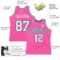 Custom Pink White Black-Light Blue Authentic Throwback Basketball Jersey