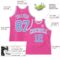 Custom Pink White Pinstripe Light Blue-White Authentic Basketball Jersey