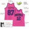 Custom Pink White Pinstripe Purple-Black Authentic Basketball Jersey