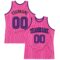 Custom Pink White Pinstripe Purple-Black Authentic Basketball Jersey
