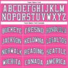 Custom Pink White Pinstripe White Black-Light Blue Authentic Basketball Jersey