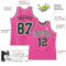 Custom Pink White Pinstripe Green-White Authentic Basketball Jersey