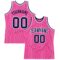 Custom Pink White Pinstripe Navy-White Authentic Basketball Jersey