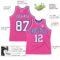 Custom Pink White-Royal Authentic Throwback Basketball Jersey