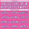 Custom Pink White-Royal Authentic Throwback Basketball Jersey