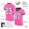 Pink0265-1 Custom Pink White-Navy Mesh Authentic Football Jersey