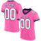 Pink0265 Custom Pink White-Navy Mesh Authentic Football Jersey