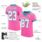 Pink0266-1 Custom Pink White-Aqua Mesh Authentic Football Jersey