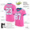 Pink0267-1 Custom Pink White-Teal Mesh Authentic Football Jersey