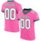 Pink0269 Custom Pink White-Kelly Green Mesh Authentic Football Jersey