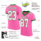 Pink0270-1 Custom Pink White-Grass Green Mesh Authentic Football Jersey