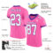 Pink0271-1 Custom Pink White-Purple Mesh Authentic Football Jersey