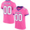 Pink0271 Custom Pink White-Purple Mesh Authentic Football Jersey
