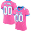 Pink0273 Custom Pink White-Powder Blue Mesh Authentic Football Jersey