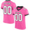 Pink0274 Custom Pink White-Black Mesh Authentic Football Jersey