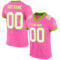Custom Pink White-Neon Green Mesh Authentic Football Jersey