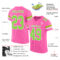 Pink0276-1 Custom Pink Neon Green-White Mesh Authentic Football Jersey
