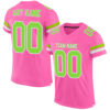 Custom Pink Neon Green-White Mesh Authentic Football Jersey