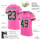 Pink0279-1 Custom Pink Green-White Mesh Authentic Football Jersey
