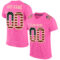 Pink0281 Custom Pink Vintage USA Flag-City Cream Mesh Authentic Football Jersey