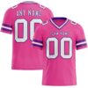 Custom Pink White-Purple Authentic Football Jersey