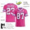 Pink0306-1 Custom Pink White-Light Blue Authentic Football Jersey