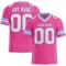 Pink0306 Custom Pink White-Light Blue Authentic Football Jersey