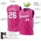 Custom Pink White-Purple Authentic Throwback Basketball Jersey