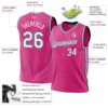 Custom Pink Black-Light Blue Authentic Throwback Basketball Jersey