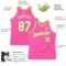 Custom Pink White-Neon Green Authentic Throwback Basketball Jersey