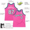 Custom Pink Black-Teal Authentic Throwback Basketball Jersey