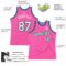 Custom Pink Black-Teal Authentic Throwback Basketball Jersey