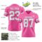 Custom Pink White-Gray Authentic Football Jersey