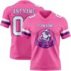 Custom Pink White-Purple Authentic Football Jersey