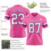 Custom Pink White-Purple Authentic Football Jersey