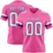 Pink0427 Custom Pink White-Purple Authentic Football Jersey
