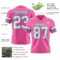 Pink0432-2 Custom Pink White-Aqua Authentic Football Jersey