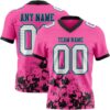 Custom Pink White Black-Lakes Blue 3D Pattern Splash Authentic Football Jersey