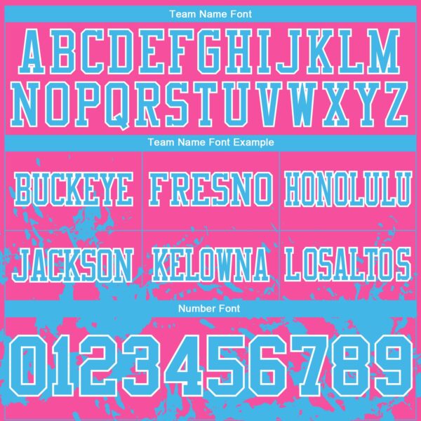 Custom Pink Sky Blue-White 3D Pattern Splash Authentic Football Jersey