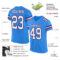 PowderBlue0086-1 Custom Powder Blue White-Red Mesh Authentic Football Jersey
