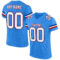 PowderBlue0086 Custom Powder Blue White-Red Mesh Authentic Football Jersey