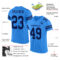 PowderBlue0090-1 Custom Powder Blue Navy Mesh Authentic Football Jersey