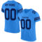 PowderBlue0090 Custom Powder Blue Navy Mesh Authentic Football Jersey