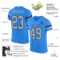 PowderBlue0091-1 Custom Powder Blue Gray-Navy Mesh Authentic Football Jersey