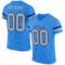 PowderBlue0091 Custom Powder Blue Gray-Navy Mesh Authentic Football Jersey