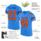 PowderBlue0092-1 Custom Powder Blue Orange-Royal Mesh Authentic Football Jersey